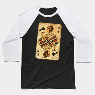 retro vintage cross lady playing card Baseball T-Shirt